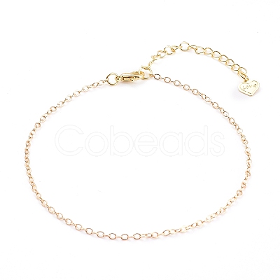 Brass Cable Chain Anklets AJEW-AN00391-1