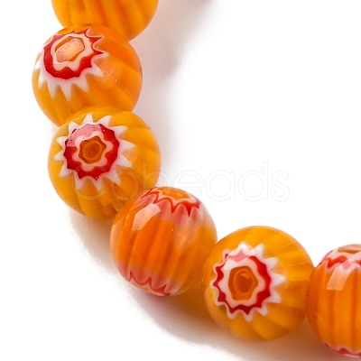 Handmade Millefiori Lampwork Beads Strands LAMP-G164-05D-1