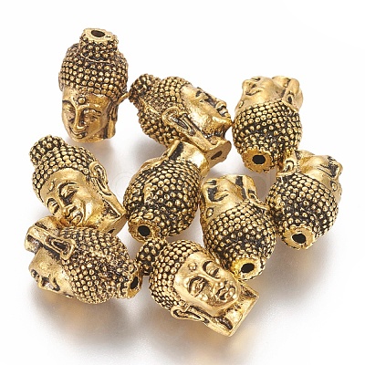 Tibetan Style Buddha Alloy Beads TIBEB-Q062-12AG-LF-1