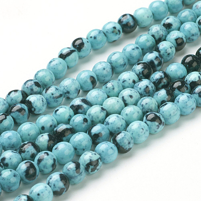 Synthetic Ocean White Jade Bead Strands X-G-J350-10mm-07-1