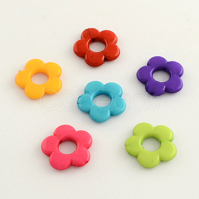 Opaque Acrylic Flower Bead Frames SACR-Q099-M67-1