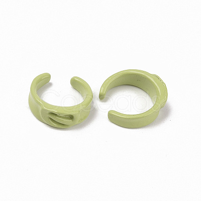 Spray Painted Alloy Cuff Rings RJEW-T011-03-RS-1