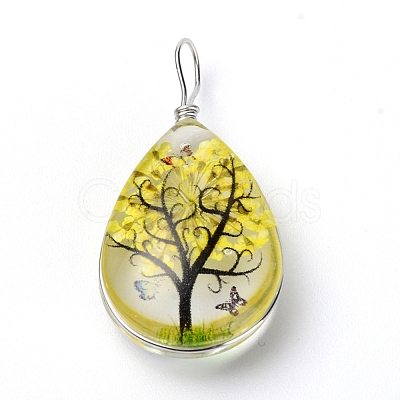 Transparent Glass Pendants GLAA-SZC0001-01B-1