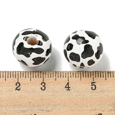 Printed Wood European Beads WOOD-G022-12A-1