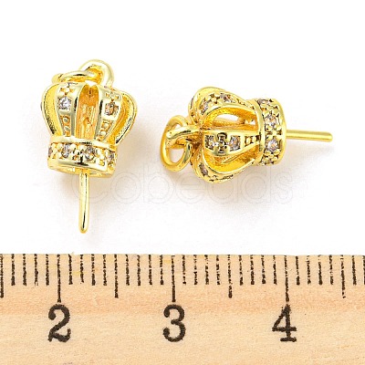 Brass Micro Pave Cubic Zirconia Pinch Peg Bails KK-H452-34G-1