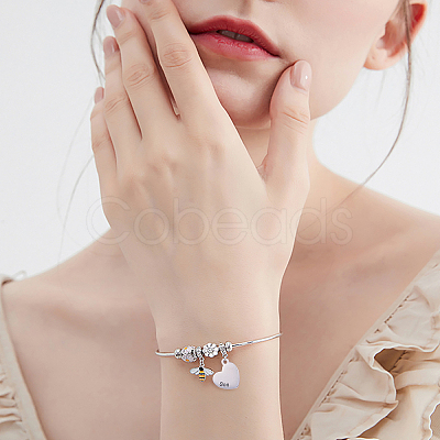 8Pcs 4 Styles Hollow Heart with Word STAS-CJ0001-223-1