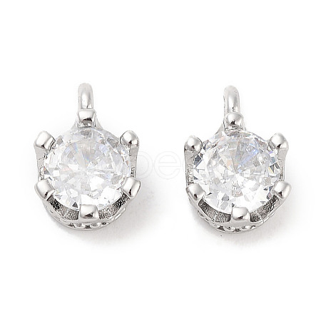 Brass Micro Pave Cubic Zirconia Charms KK-C051-39P-02-1