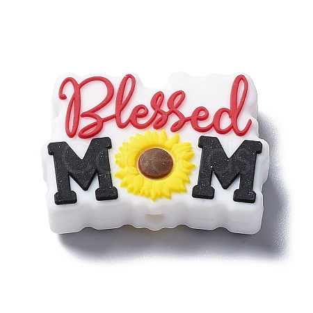 Mother's Day Silicone Beads SIL-Q001-02D-1