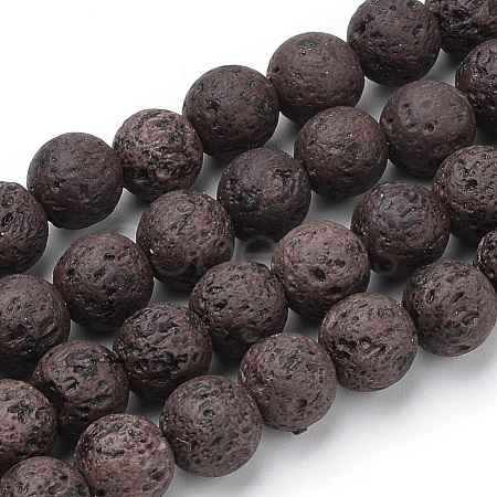 Synthetic Lava Rock Beads Strands X-G-S277-10mm-02-1