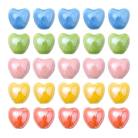 25Pcs 5 Colors Pearlized Handmade Porcelain Beads PORC-YW0001-02-1