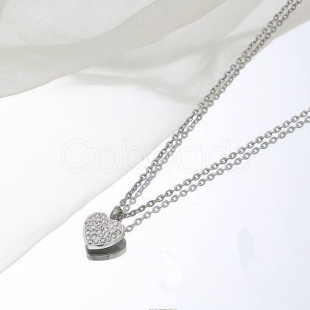 Stainless Steel Heart Pendant Necklaces for Women GE0081-4-1