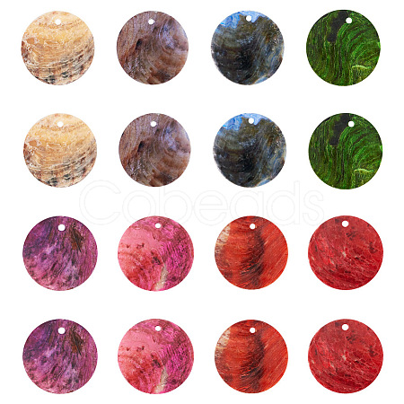 80Pcs 8 Colors Natural Akoya Shell Pendants BSHE-TA00020-08-1