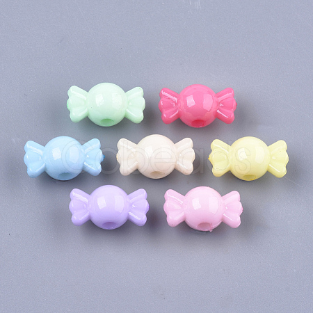Opaque Solid Color Acrylic Beads X-MACR-T030-16-1