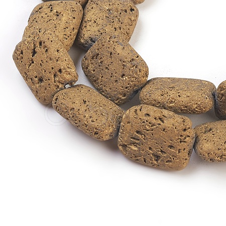 (Holiday Stock-Up Sale)Electroplated Natural Lava Rock Bead Strands G-E497-J-07-1