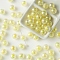 Crack Opaque Resin Beads, AB Color, Round, Yellow, 12mm, Hole: 2mm