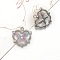 Butterfly Platinum Alloy Pendants, with Hologram Resin & Resin Rhinestone, For DIY Jewelry Accessories, Thistle, 17x17mm