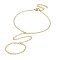 Brass Cable Chain Ring Bracelets for Women, Golden, 6-7/8 inch(17.5cm)