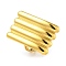 Ion Plating(IP) 304 Stainless Steel Grooved Rectangle Open Cuff Ring for Women, Real 18K Gold Plated, Adjustable