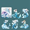 5Pcs Beautiful Mermaid PET Adhesive Waterproof Stickers Set, for DIY Photo Album Diary Scrapbook Decorative, Light Blue, 100x100mm