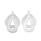 Non-Tarnish 304 Stainless Steel Pendants, Hollow, Teardrop, Stainless Steel Color, 42.5x27.5x0.3mm, Hole: 1.5mm