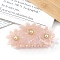 Flower PVC Large Claw Hair Clips, with Plastic Imitation Pearl, Hair Accessories for Women & Girls, Dark Salmon, 51x105x51mm