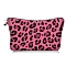 Leopard Print Polyester Cosmetic Zipper Pouches, Waterproof Clutch Bag, Toilet Bag for Women, Camellia, 21x18x13.5cm