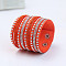 9-row Suede Cord & Rhinestone & Alloy Rivet Wrap Bracelets, Snap Bracelets for Women Girl, Orange Red, 7-7/8 inch(20cm)