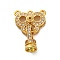 Brass Micro Pave Clear Cubic Zirconia Fold Over Clasps, Lead Free & Cadmium Free, Golden, 22.5mm