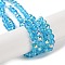 Transparent Electroplate Glass Beads Strands, AB Color Plated, Faceted, Round, Deep Sky Blue, 3.8x4.2mm, Hole: 0.9mm, about 98pcs/strand, 14.96''(38cm)