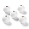 Printed Wood Beads, Round, White, 14x13mm, Hole: 2.5mm