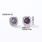 Elegant Zircon Square Stud Earrings for Women, Fashionable and Versatile, Square, Silver