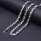 Titanium Steel Byzantine Chain Necklaces, Chainmaille Weaves Jewelry for Men, Stainless Steel Color, 25.59 inch(65cm)x5mm