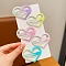 5Pcs 5 Colors Alloy Snap Hair Clips for Girl, Heart, 100x80mm, 1Pc/colors