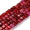 Natural Dragon Veins Agate Beads Strands, Dyed & Heated, Cube, Crimson, 7~8x7~8x7~8mm, Hole: 0.9mm, about 56pcs/strand, 14.57''(37cm)