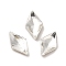 Glass Rhinestone Cabochons, Point Back & Back Plated, Faceted, Rhombus, Crystal, 10x6x2.5mm