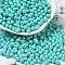 6/0 Opaque Baking Paint Glass Seed Beads, Teardrop, Dark Turquoise, 4.5~5x4x3~3.5mm, Hole: 0.9mm, about 5625Pcs/Pound