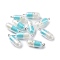 Translucent Plastic Pendants, Pill Capsule Charm, with Platinum Tone Iron Loops, Light Blue, 29x10.5mm, Hole: 2mm