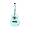 Guitar Shape Acrylic Big Pendants, with Glitter Powder, Light Cyan, 64x26x4.5mm, Hole: 1.5mm