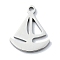 Non-Tarnish 304 Stainless Steel Pendants, Laser Cut, Sailboat Charms, Stainless Steel Color, 15.5x13x1mm, Hole: 1mm