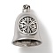 304 Stainless Steel Big Pendants, Hanging Bell Charm, Gear, 34x26mm, Hole: 8x4mm