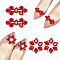 ARRICRAFT 4Pcs 2 Style Flower Glass Rhinestone Shoe Decoration, Detachable Iron Shoe Buckle Clips, Ruby, 31~52x49~71x12~14mm, 2pcs/style