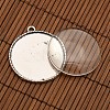 Tibetan Style Alloy Pendant Cabochon Settings and Transparent Glass Cabochons DIY-X0210-AS-FF-3