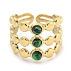 Ion Plating(IP) 304 Stainless Steel Synthetic Malachite Cuff Rings G-Z056-05G-04-2