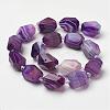 Natural Striped Agate/Banded Agate Beads Strands G-P241-03-2