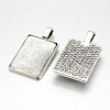 Alloy Rectangle Pendant Cabochon Settings and Transparent Rectangle Glass Cabochons DIY-X0234-AS-RS-4