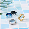 4 Colors Stainless Steel Grooved Finger Ring Settings STAS-TA0001-26E-4
