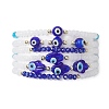 6Pcs 6 Style Glass & Lampwork Evil Eye & Hamsa Hand Beaded Stretch Bracelets Set BJEW-JB09415-3