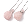 Openable Faceted Natural & Synthetic Mixed Stone Perfume Bottle Pendant Necklaces for Women NJEW-F296-04P-2