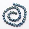 Electroplate Non-magnetic Synthetic Hematite Beads Strands G-R363-8mm-06-2