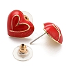 Heart & Word Love Enamel Asymmetrical Earrings EJEW-Z018-02A-3
